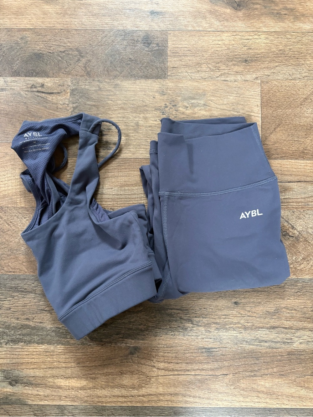 AYBL Women's Leggings and Sports Bra in Charcoal Gray